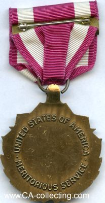 Foto 2 : MERITORIOUS SERVICE MEDAL. Bronze 40mm am Band mit...