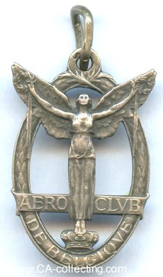 MEDAILLE AERO CLUB DE BELGIQUE UM 1905. Weißmetall....