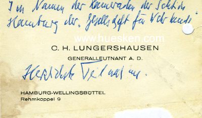 LUNGERSHAUSEN, Carl-Heinz. Generalleutnant des Heeres,...