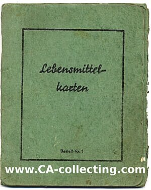 LEBENSMITTELKARTEN-HEFTREGISTER um 1943, ohne Inhalt.