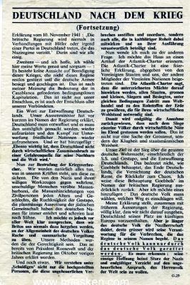 ENGLISCHES FLUGBLATT 1943 'Deutschland nach dem Krieg'....