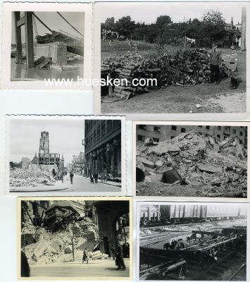 6 KLEINBILD-PHOTOS aus dem zerstörten Hamburg:...