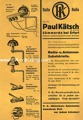PAUL KÄTSCH G.M.b.H. SÖMMERDA Fabrik...