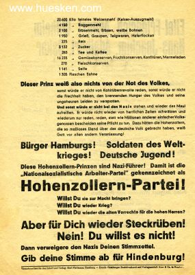 FLUGBLATT vermutlich zur Reichstagswahl des 6.Nov 1932...