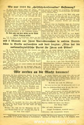NSDAP-FLUGBLATT Nr.72 'Hitler gegen die Reaktion - Die...