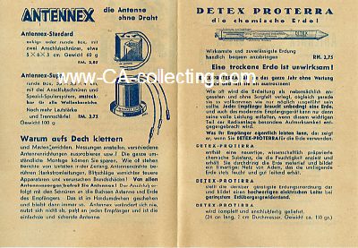 Foto 2 : ANTENNEX - DETEX. Werbeprospekt um 1933 des...