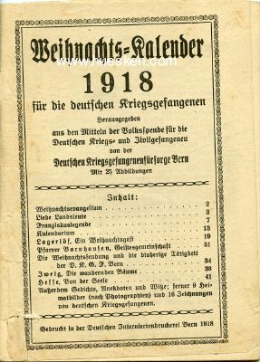 WEIHNACHTS-KALENDER 1918 für die deutschen...