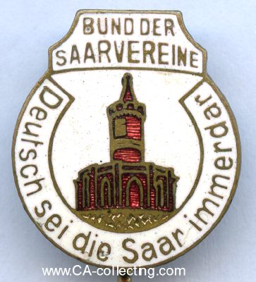 BUND DER SAARVEREINE. Mitgliedsabzeichen um 1925. Bronze...