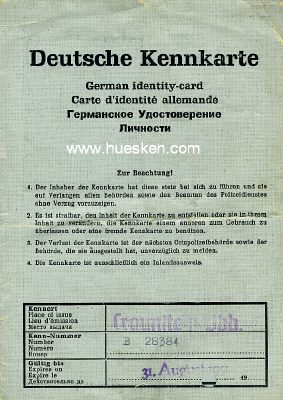 Foto 2 : TRAUNSTEIN. Deutsche Kennkarte ausgestellt 1.XI.1946 in...