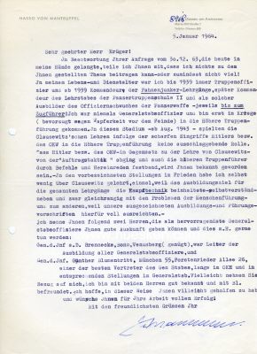 Photo 2 : MANTEUFFEL, Hasso von. General der Panzertruppe,...