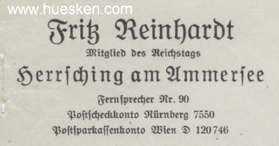 Photo 3 : REINHARDT, Fritz. NSDAP-Gauleiter Oberbayern,...