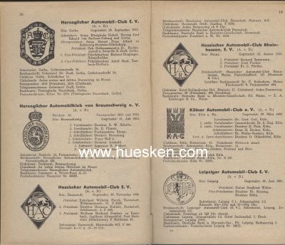 Foto 2 : AUTOMOBIL CLUB VON DEUTSCHLAND. Club-Buch 1933. 632...