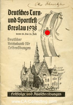 DEUTSCHES TURN- UND SPORTFEST BRESLAU 1938. Festfolge und...