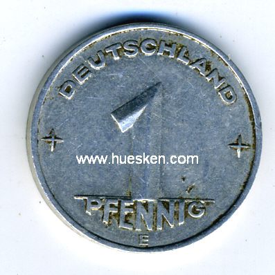 DEUTSCHE DEMOKRATISCHE REPUBLIK (DDR). 1 Pfennig 1953 E,...