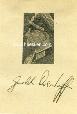 OVERHOFF, Gerold. Oberleutnant des Heeres im...