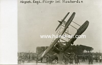 PHOTO 9x14cm: Abgeschossener englischer Flieger bei...