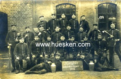 PHOTO 14x9cm: 'Kurgäste Lockstedter Lager 1918'....