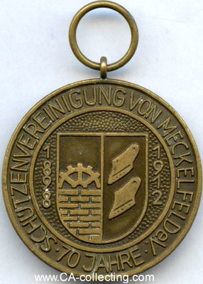 MECKELFELD. Medaille der Schützenvereinigung von...