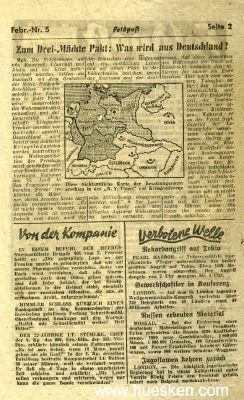 ALLIIERTES RAKETEN-FLUGBLATT Februar 1945 'Feldpost Nr.20...