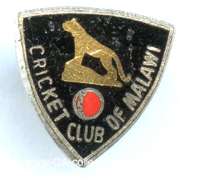 CRICKET CLUB OF MALAWI. Clubabzeichen. Weißmetall...