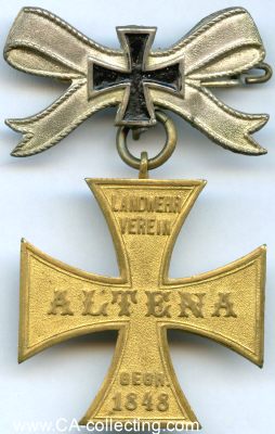ALTENA. Kreuz des Landwehr-Verein Altena 1848. Bronze...