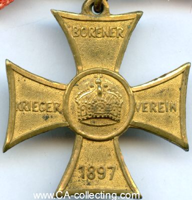 Foto 2 : BOREN. Kreuz des Borener Krieger-Verein 1897. Bronze...