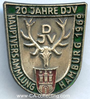 DEUTSCHER JAGDSCHUTZ-VERBAND (DJV). Abzeichen '20 Jahre...