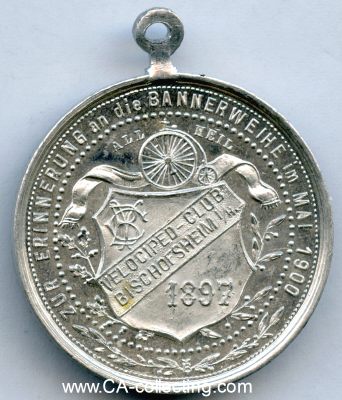 Photo 2 : VELOCIPED CLUB BISCHOFSHEIM i. HESSEN VON 1897. Medaille...