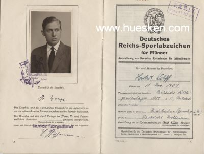 Photo 2 : URKUNDENHEFT zum Reichssportabzeichen Bronze, Neuwieder...