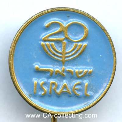 ABZEICHEN 1968 20 JAHRE ISRAEL Messing lackiert. 18mm an...