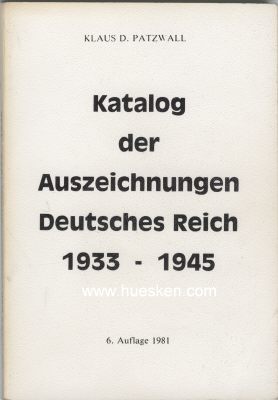 KATALOG DER AUSZEICHNUNGEN DEUTSCHES REICH 1933-1945....
