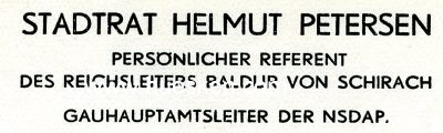 Foto 3 : PETERSEN, Helmut. NSDAP-Gauhauptamtsleiter,...