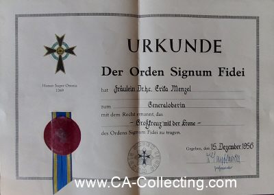 Foto 3 : ORDEN SIGNUM FIDEI. Großkreuz mit Krone. Vergoldet...
