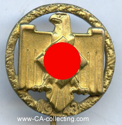 NSRL-MEISTERSCHAFTSABZEICHEN 1943 GOLD. 800 Silber...