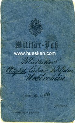 MILITÄRPASS JK 1886 für den Musketier...