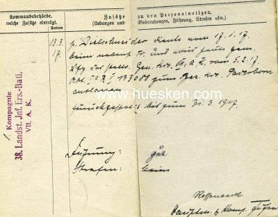 Foto 9 : LANDSTURM-MILITÄRPASS JK 1890 für den...