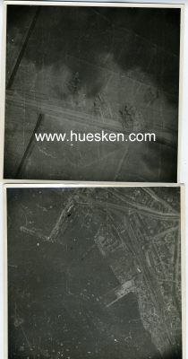 Foto 4 : 13 PHOTOS 14x14cm um 1940/41: Luftaufnahmen von deutschen...