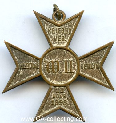 WEDDING. Kreuz des Kriegerverein Wedding Berlin 1898....