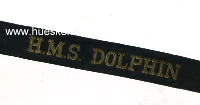 MÜTZENBAND 'H.M.S. Dolphin', metallfaden 62cm
