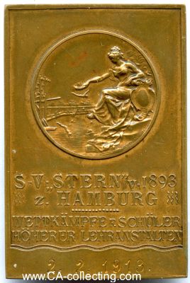 BRONZEPLAKETTE 1913 des Schwimm-Verein Stern von 1893...