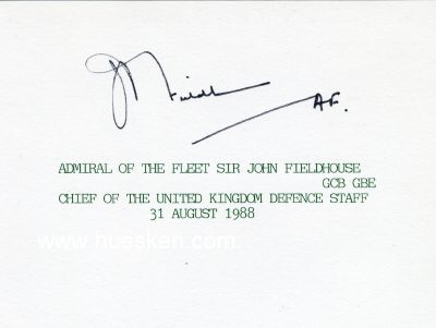 Photo 2 : FIELDHOUSE, Sir John. Britischer Admiral of the Fleet,...