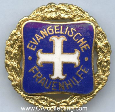 EVANGELISCHE FRAUENHILFE. Goldene Ehrennadel um 1930....