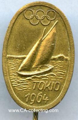 TOKYO 1964. Abzeichen der Segelwettbewerbe. Messing 21mm...