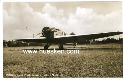PHOTO-POSTKARTE 'Passagier- und Frachtflugzeug Junkers W...