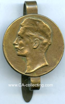 BESCHLAG UM 1890 in Form einer Medaille mit Kopf Kaiser...