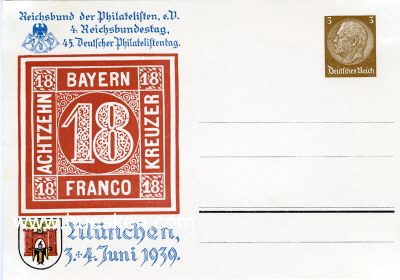 GANZSACHE-POSTKARTE 1939 zum 4. Reichsbundestag 45....