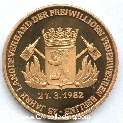 ERINNERUNGSMEDAILLE 1982 des Deutschen Feuerwehrverbandes...