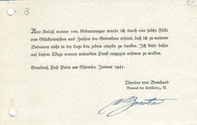 Photo 2 : BOMHARD, Theodor von. Bayerischer General der Artillerie,...