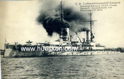 PHOTO-POSTKARTE 'S.M. Turbinenlinienschiff Kaiserin'.
