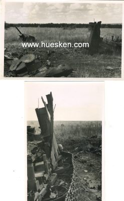 2 PK-PHOTOS 12x18cm vom 20.7.1943: Panzertrümmer auf...